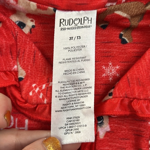 Rudolph the Red Nose reindeer Size 3t Girls Pjs - Picture 2 of 8